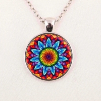 Strieborný náhrdelník Mandala Kvet