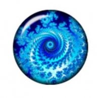 Snap button Blue Swirl