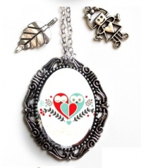 Strieborný náhrdelník s valentínskym motívom VEĽKÝ