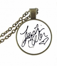 Bronzový náhrdelník Justin Bieber- podpis